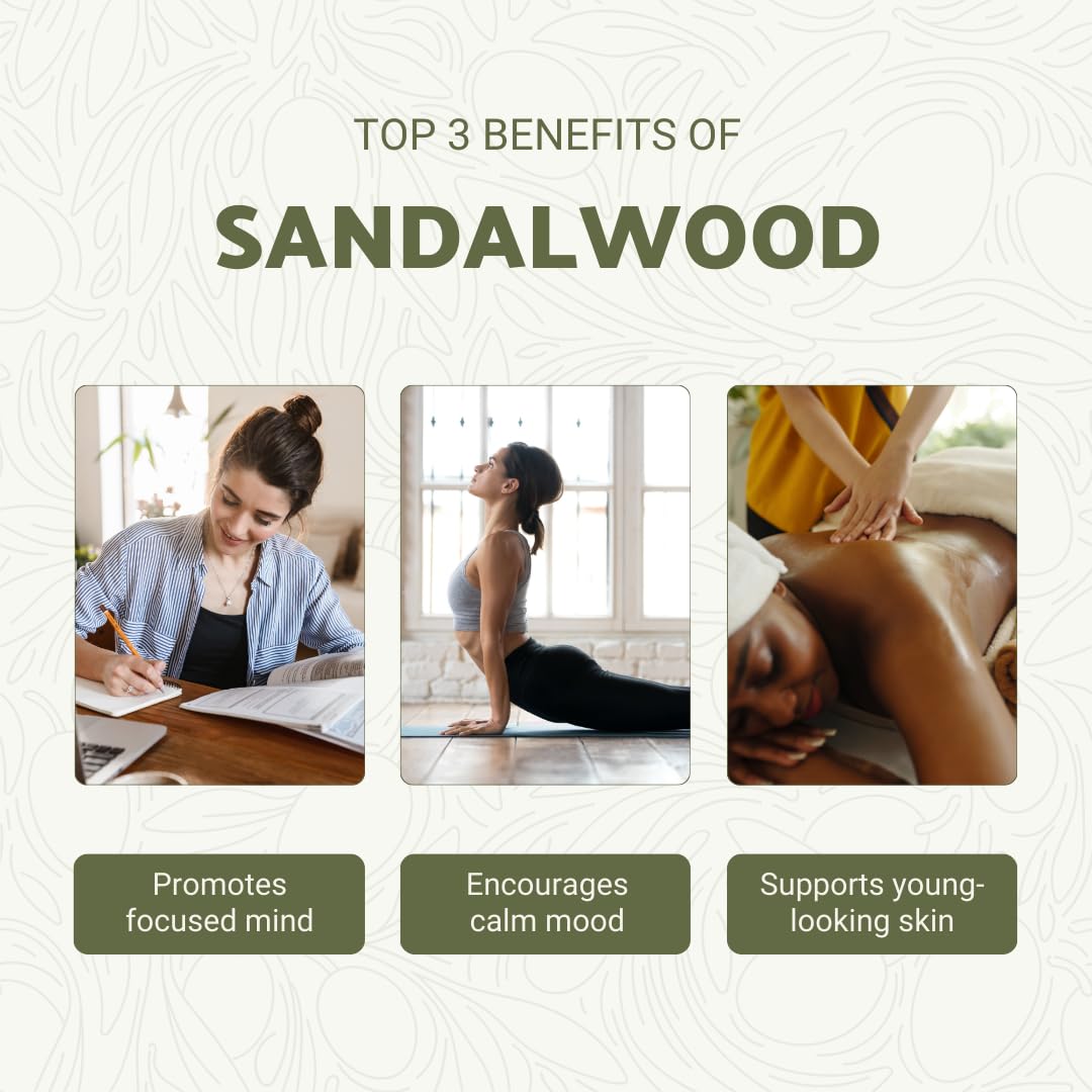Nature Packaged Sandalwood diffuser image highlighting soothing scent.