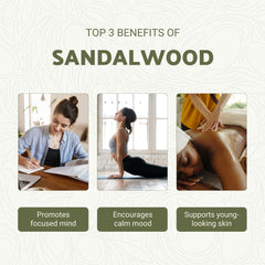 Nature Packaged Sandalwood diffuser image highlighting soothing scent.