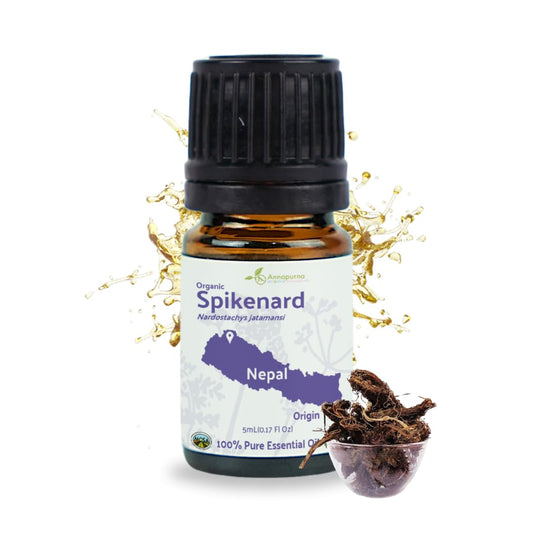 Nature Packaged Spikenard bottle closeup for pure aromatherapy and relaxation