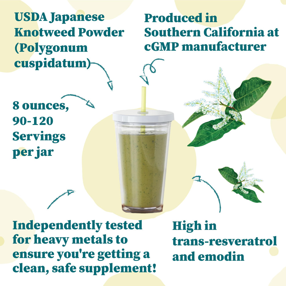 Nature Restore Japanese Knotweed Powder serving idea in smoothie or tea
