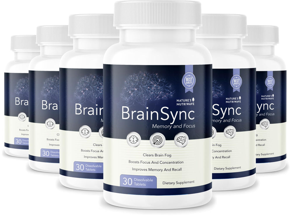 Nature’s NutriWave BrainSync bottle with dissolvable tablets for daily wellness.