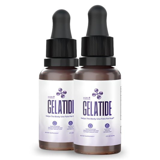 Nature’s NutriWave GELATIDE bottle pour for easy daily dosing.