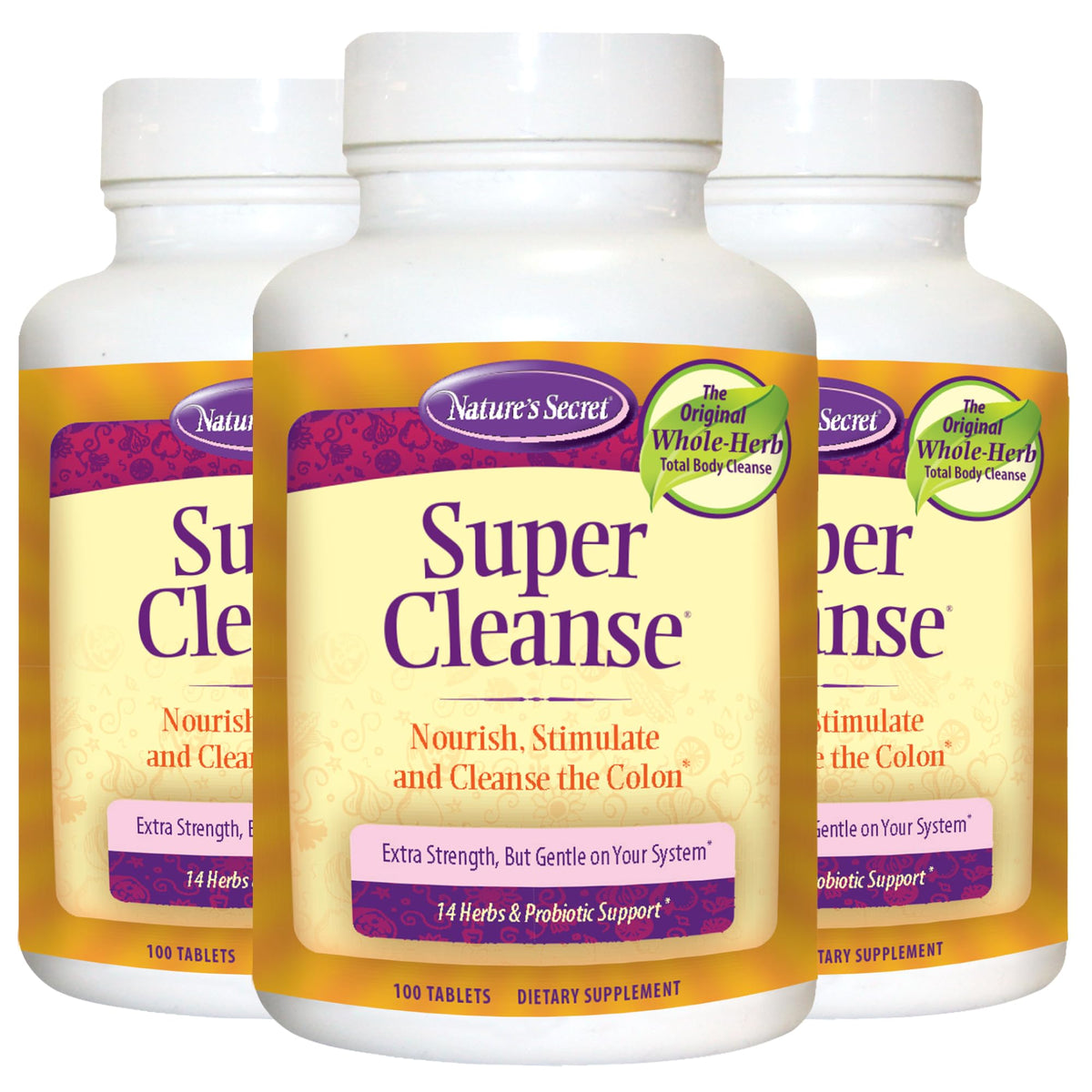 Nature's Secret Super Cleanse bottle front for easy dosing