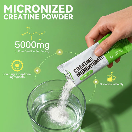 Nature Whisper Creatine micronized powder dissolves quickly in water for easy mixing