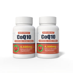 Nature4U CoQ10 150mg capsule close-up, high-absorption design for daily energy support.