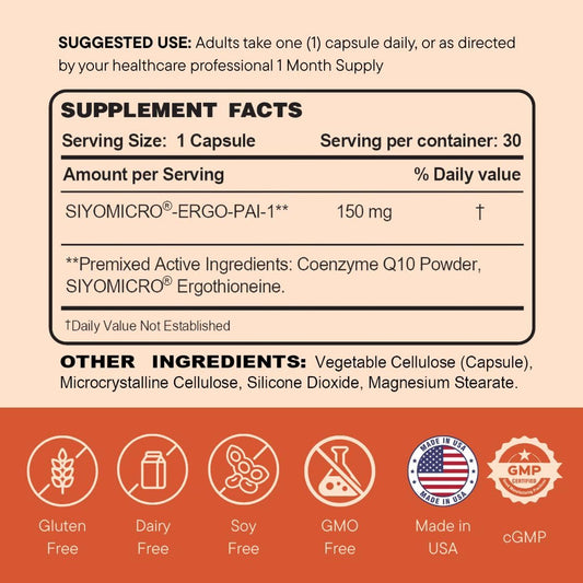 Nature4U Ergothioneine blend image highlighting antioxidant support for cellular vitality.