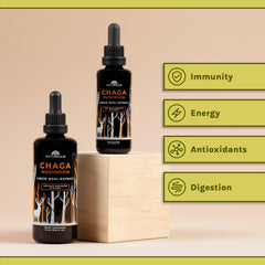 Dosing dropper with Naturealm chaga tincture ready for use