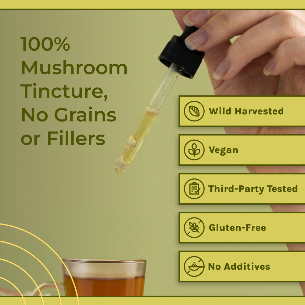 Naturealm tincture on wood background emphasizes natural sourcing