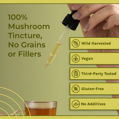 Naturealm tincture on wood background emphasizes natural sourcing