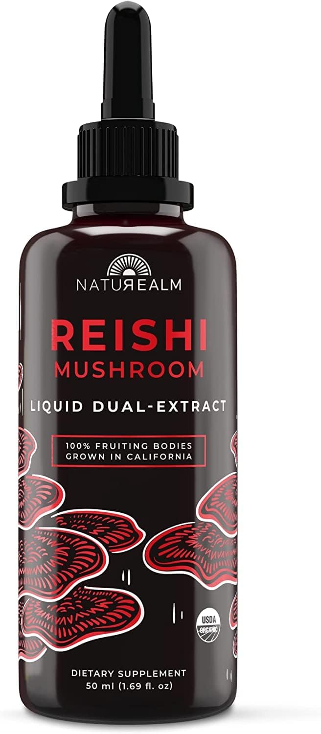 Naturealm Reishi liquid tincture bottle for daily immune and calm support