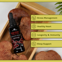 Naturealm Reishi liquid tincture drops for mixing in drinks or under the tongue