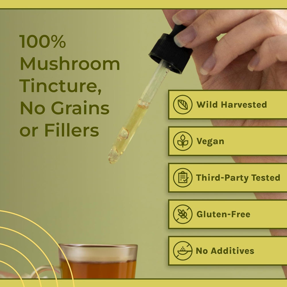 Close-up label detail shows organic, vegan, non-GMO features of Naturealm Reishi