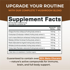 Naturealm Sacred 7 Mushroom Powder blends into smoothies for a seamless health boost.
