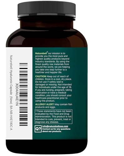 NatureBell 2-pack hyaluronic bottle label highlighting 2,000 mg daily blend and MSM.