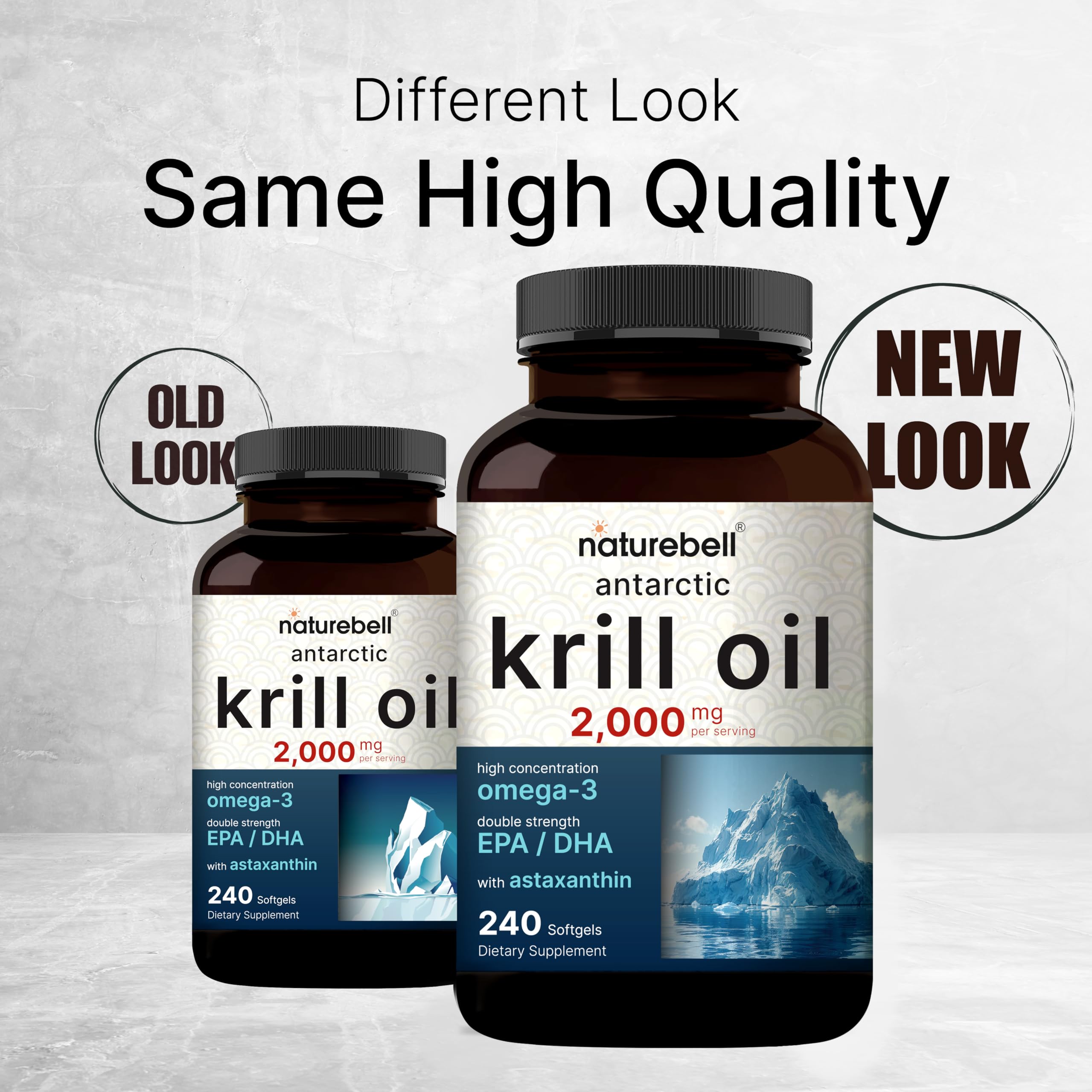 NatureBell Antarctic Krill Oil with astaxanthin 800mcg emphasizing antioxidant content