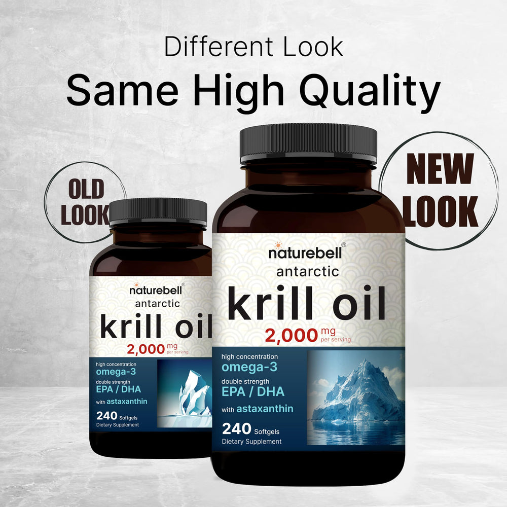 NatureBell Antarctic Krill Oil with astaxanthin 800mcg emphasizing antioxidant content