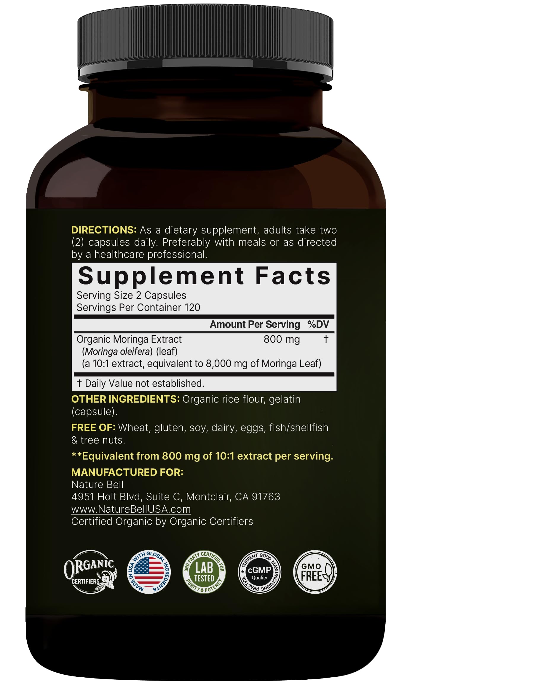 NatureBell antioxidants and polyphenols emphasis, signaling rich greens.