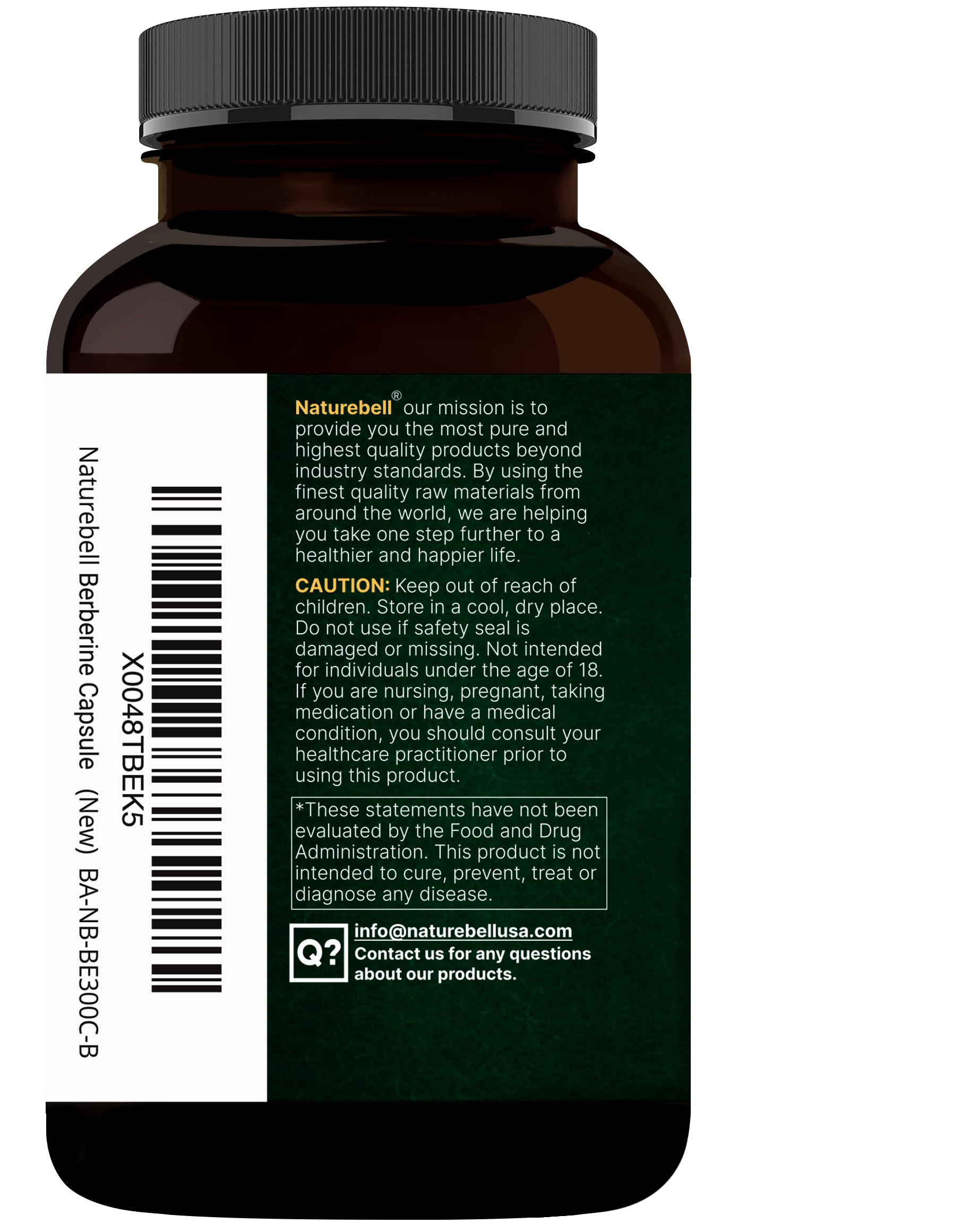 NatureBell Berberine 500mg Berberis aristata root plant image