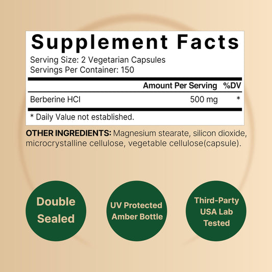 NatureBell Berberine 500mg label close-up showing 5:1 root extract