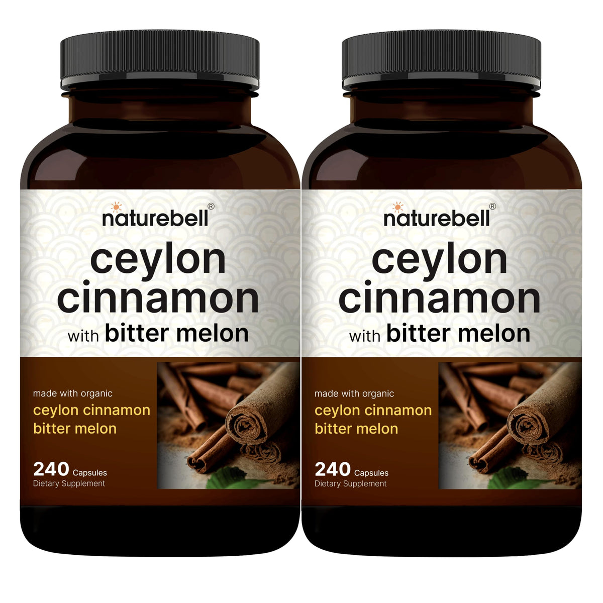 NatureBell Ceylon Cinnamon with Bitter Melon bottle front view for daily wellness