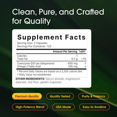 NatureBell CoQ10 400mg con Omega-3: cápsulas en la mano