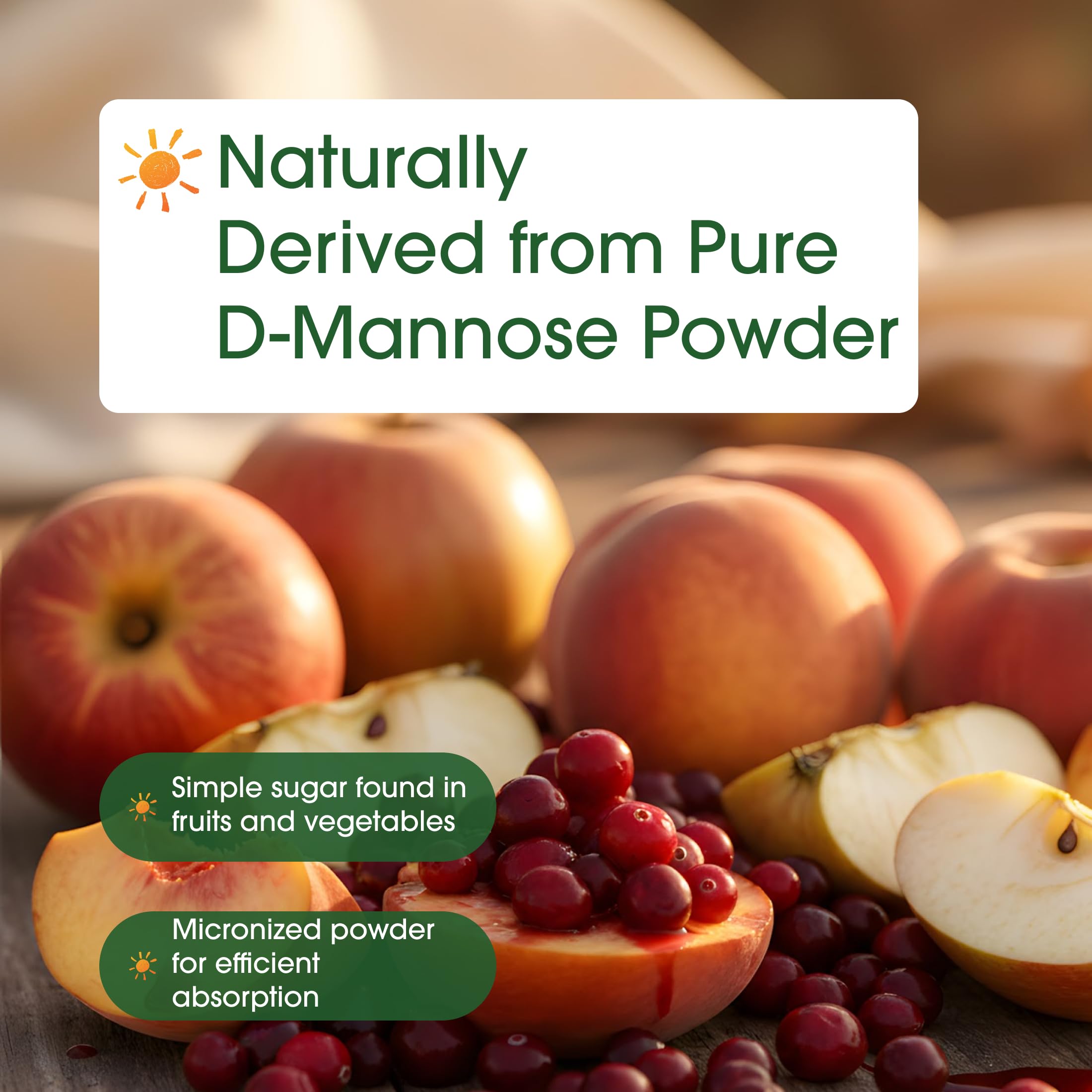 12 oz NatureBell D-Mannose Powder jar ready for daily routine