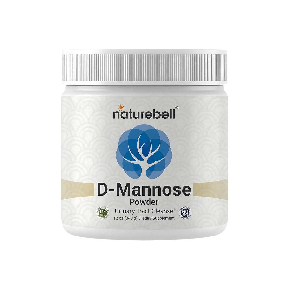 NatureBell D-Mannose Powder bottle shows pure, filler-free formula for daily use