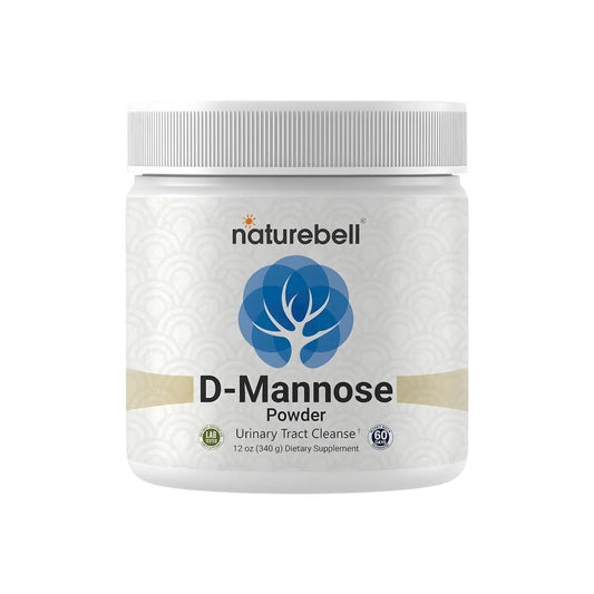 NatureBell D-Mannose Powder bottle shows pure, filler-free formula for daily use