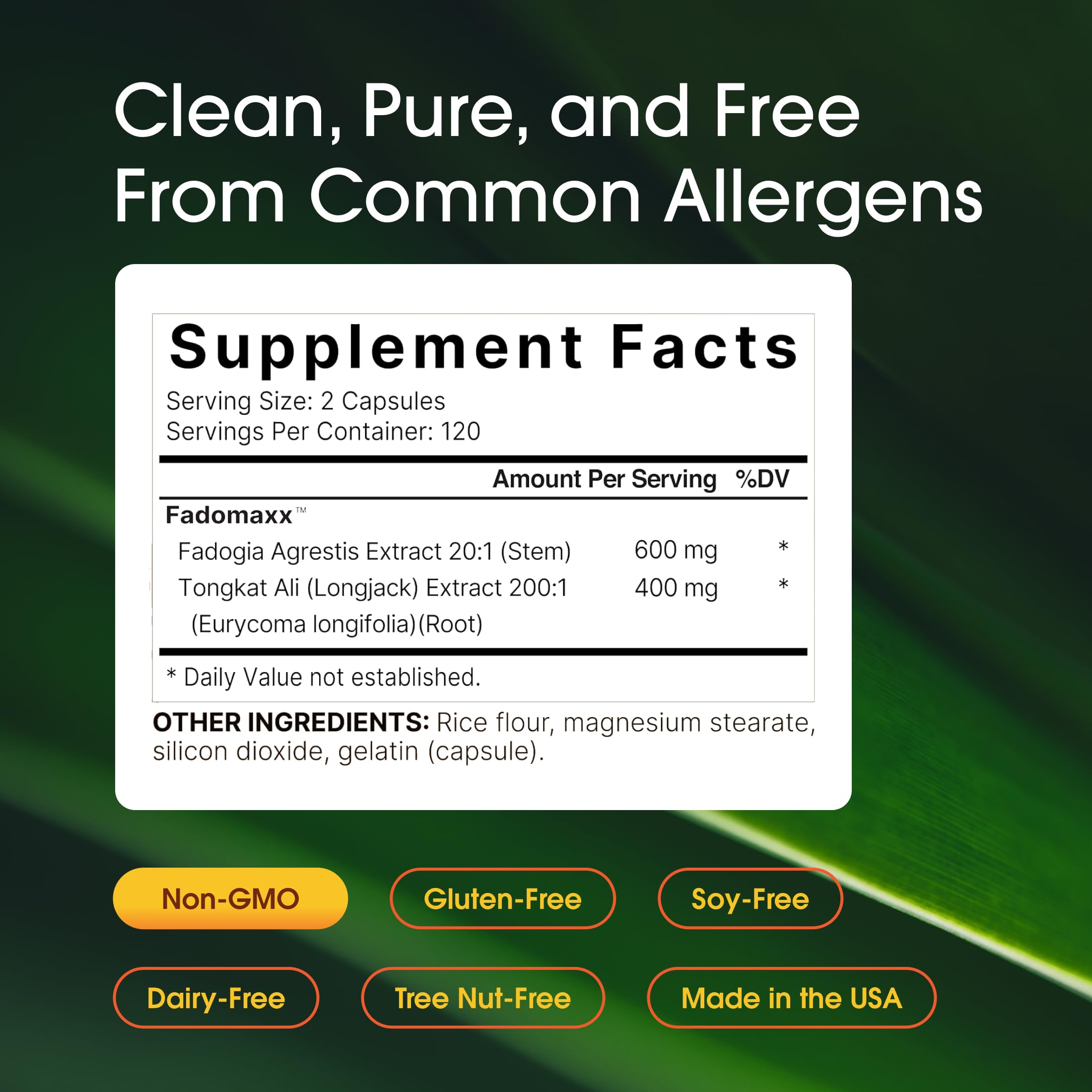 NatureBell Fadogia Agrestis capsules closeup shows high-strength formulation for workouts.