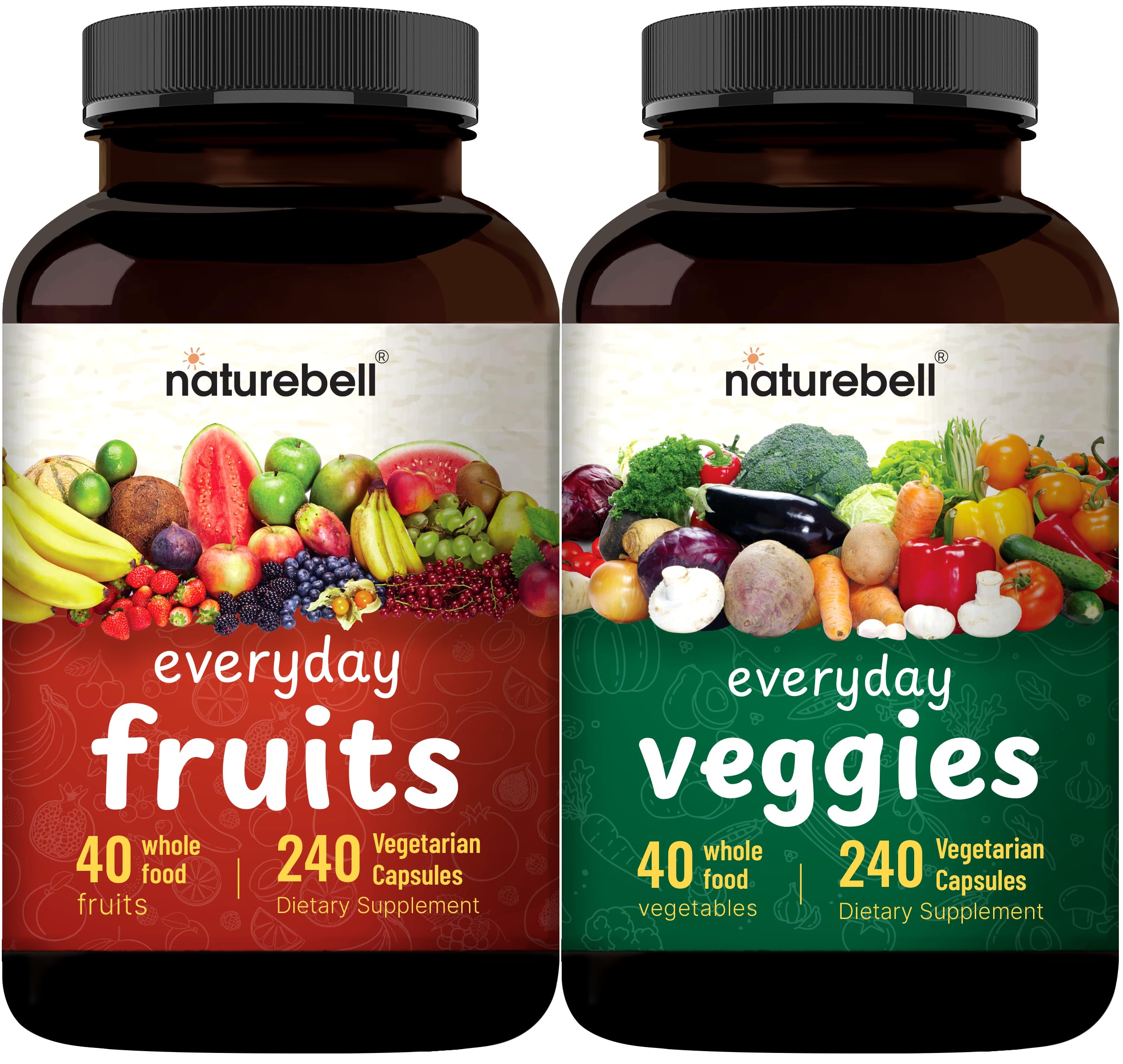 NatureBell Fruit and Veggies Supplement bottle for daily nourishment and convenience.
