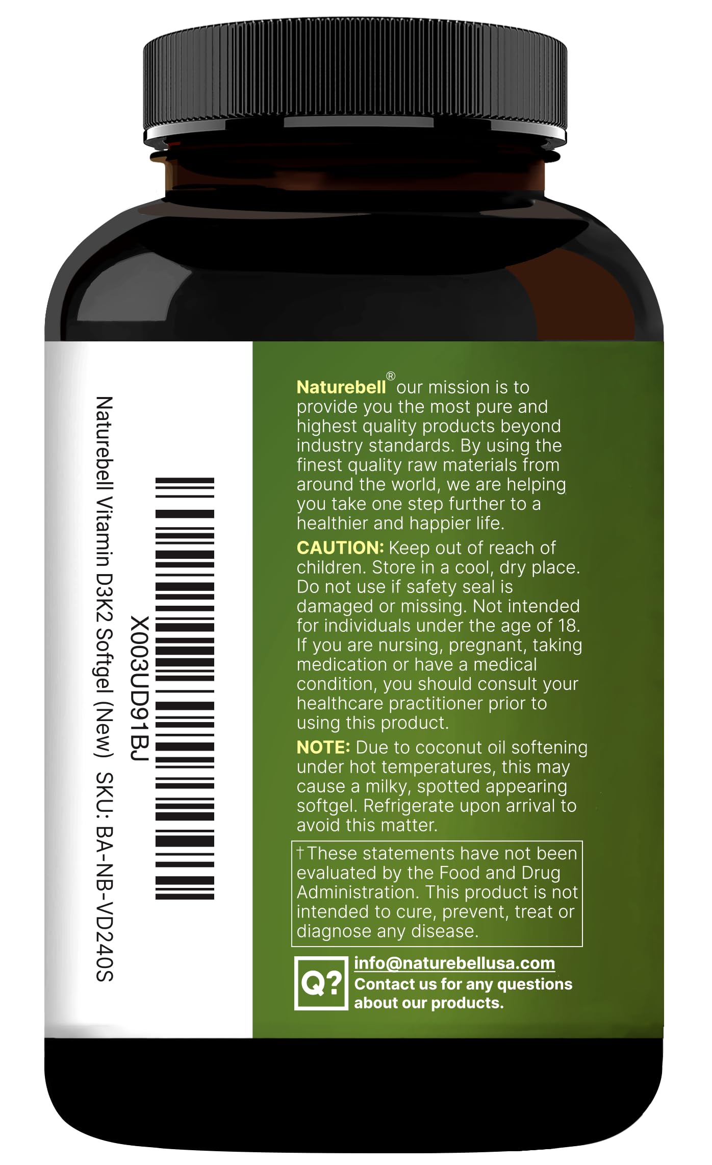 NatureBell glossy softgels on a clean white surface suggesting daily use