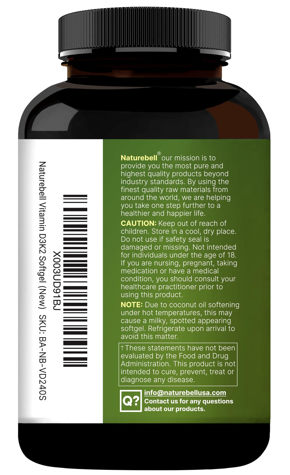 NatureBell glossy softgels on a clean white surface suggesting daily use