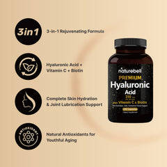 NatureBell hyaluronic acid ingredient label emphasizes non-GMO features.