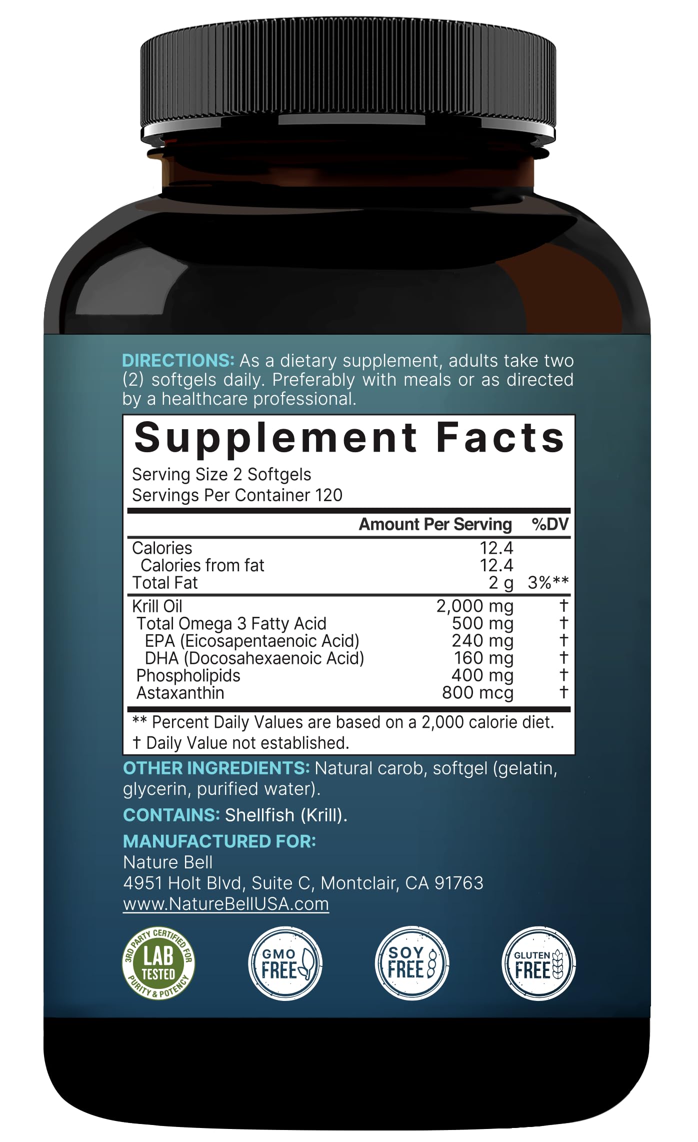 NatureBell Krill Oil non-GMO composition for product purity