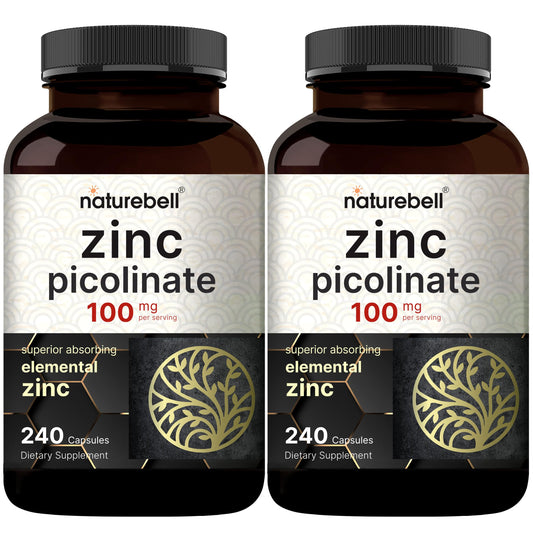 NatureBell maximum-strength zinc 100mg bottle front view for daily support.