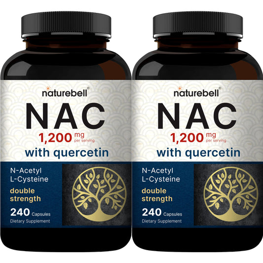 NatureBell NAC + Quercetin 2-Pack bottle front showing double strength formula for daily use