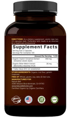 NatureBell Non-GMO and gluten-free icons beside capsules