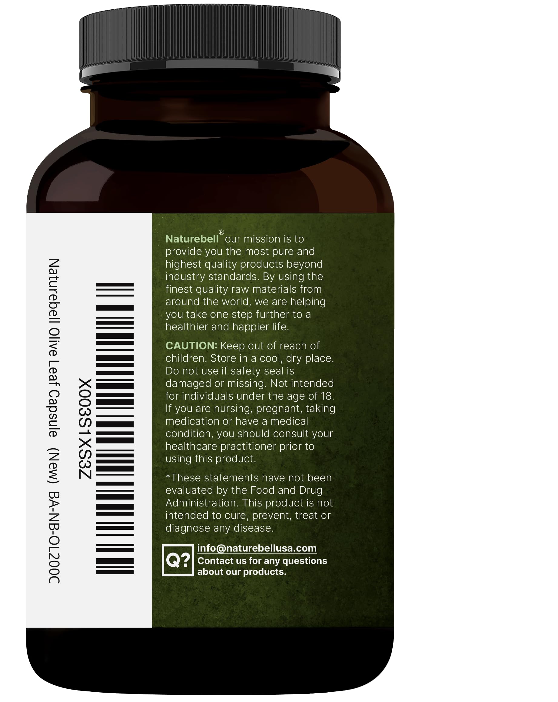 NatureBell Olive Leaf Extract lab-tested badge visible for safety, potency, and trust.