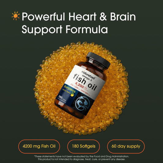 NatureBell Omega-3 bottle back showing mercury-free, non-GMO formula details
