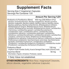 NatureBell 40-strain probiotic blend promotes gut diversity.