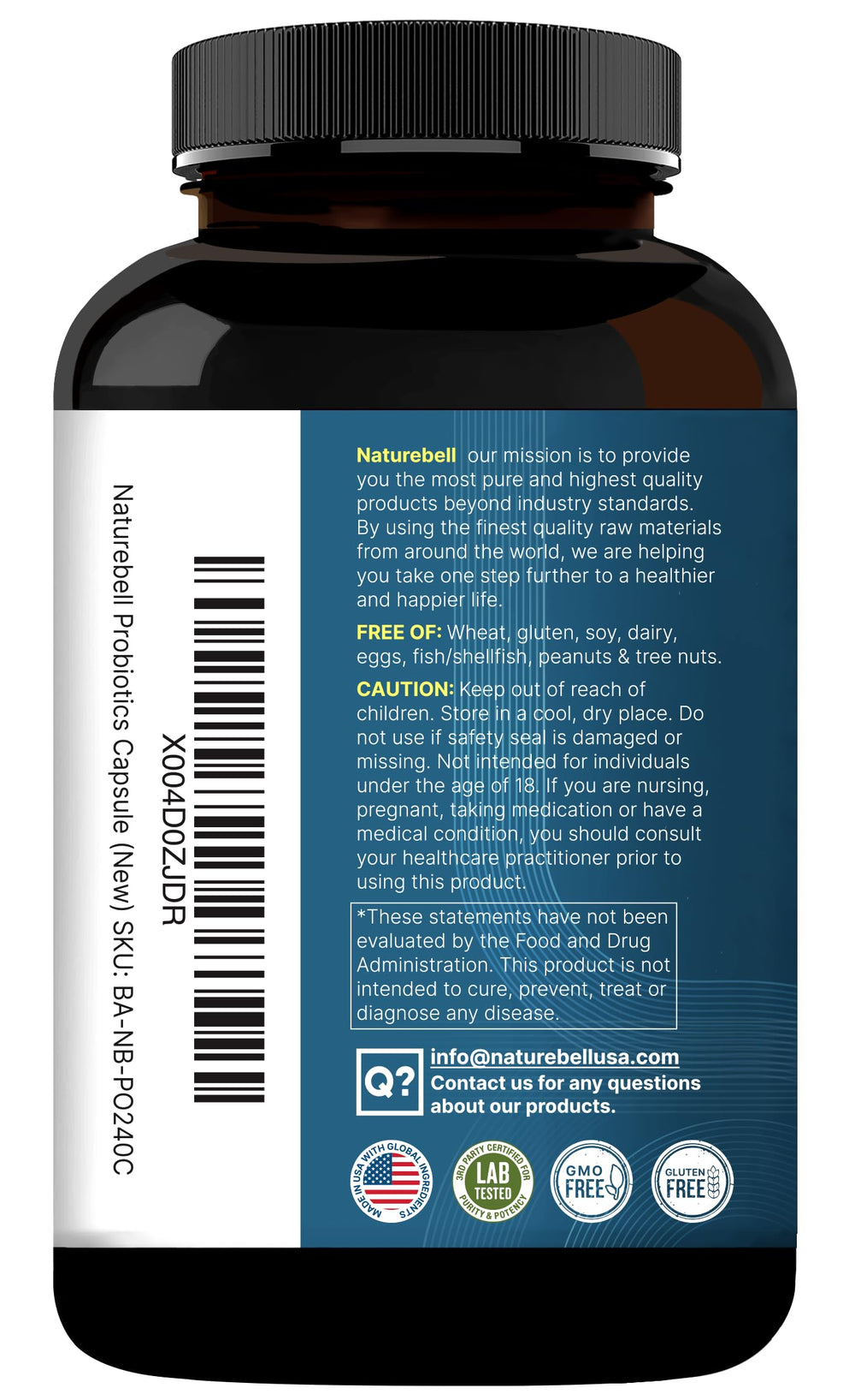 NatureBell daily-use bottle showcasing 240 capsules.
