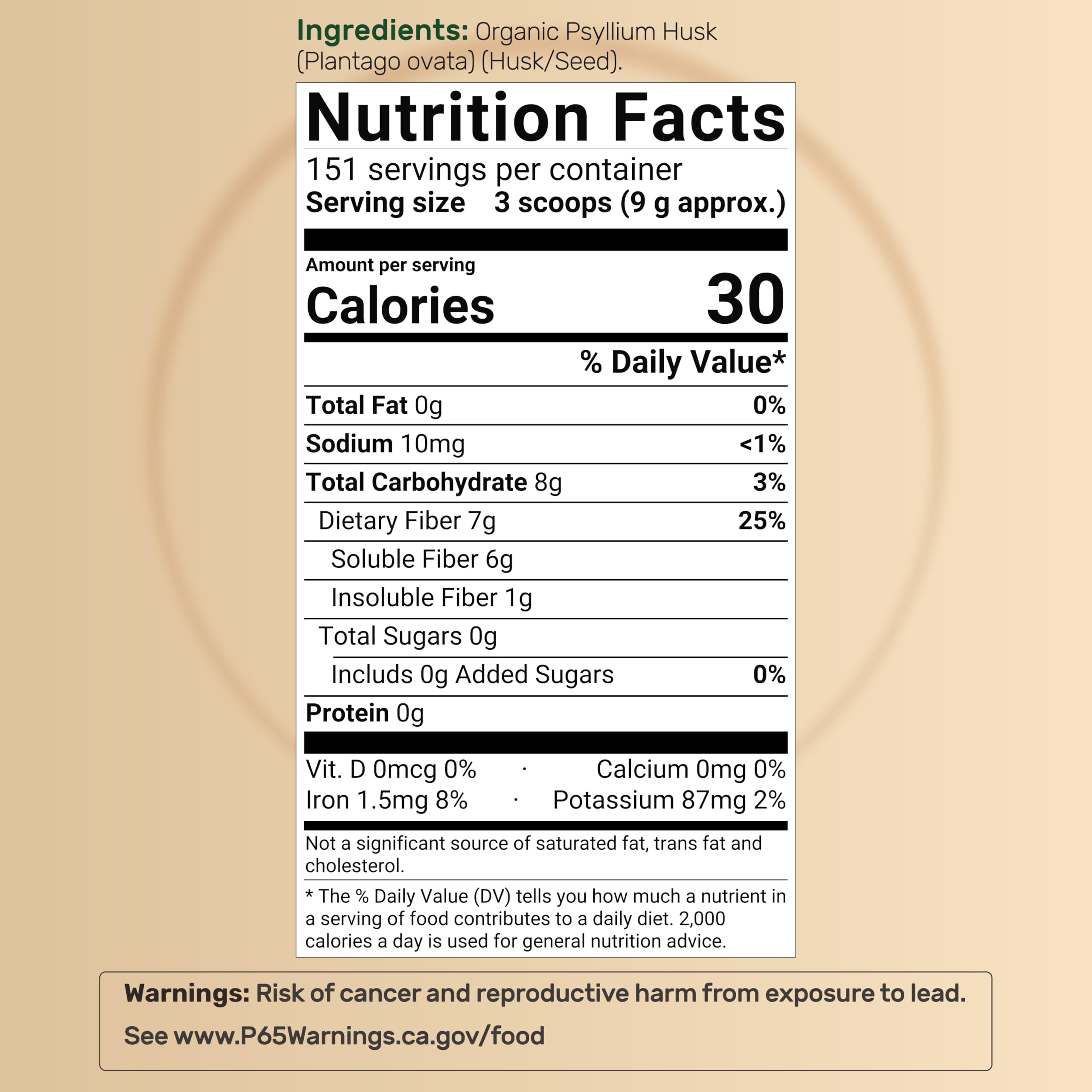 NatureBell psyllium husk fiber 3lb bulk package shows convenient, vegan-friendly daily fiber.