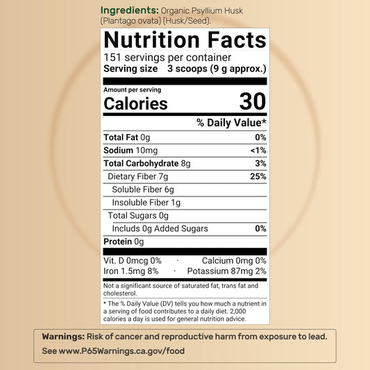 NatureBell psyllium husk fiber 3lb bulk package shows convenient, vegan-friendly daily fiber.
