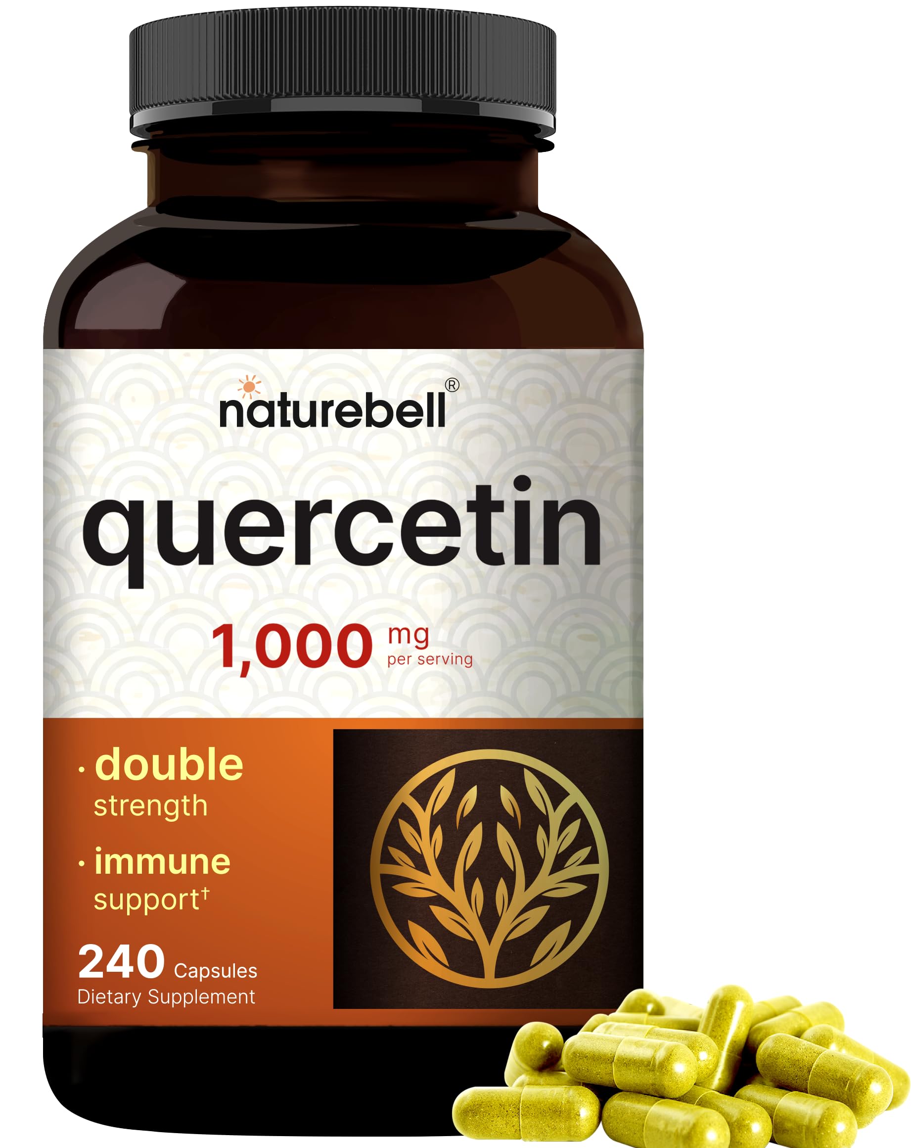 NatureBell Quercetin 1,000mg capsules bottle for daily immune support