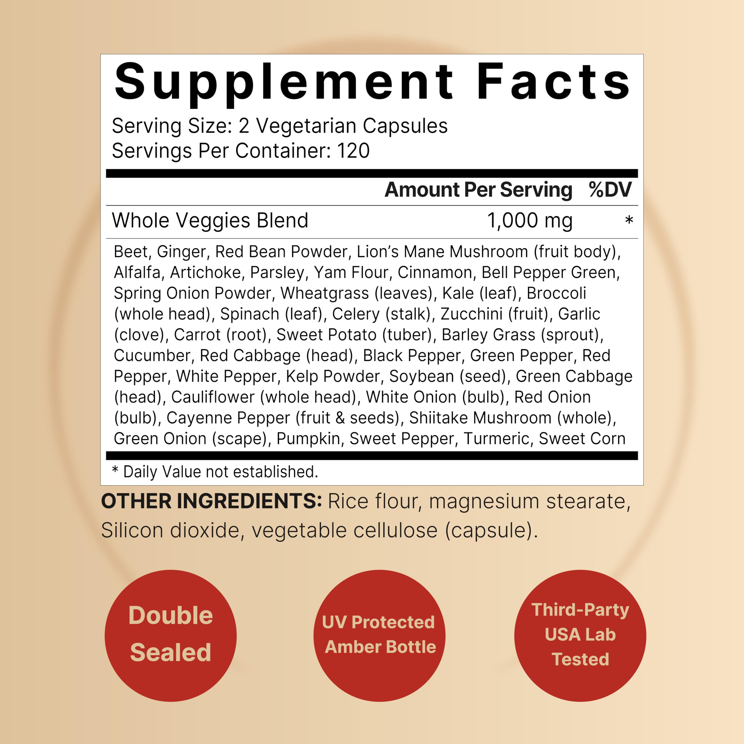 NatureBell raw superfood ingredients highlight high-quality plant-based components.