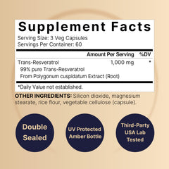 NatureBell Resveratrol micronized trans-resveratrol improves absorption.