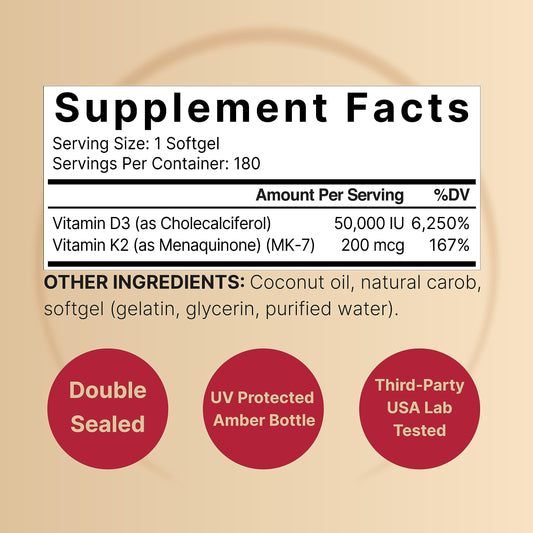 NatureBell Vitamin D3 K2 label close-up highlights non-GMO and gluten-free qualities