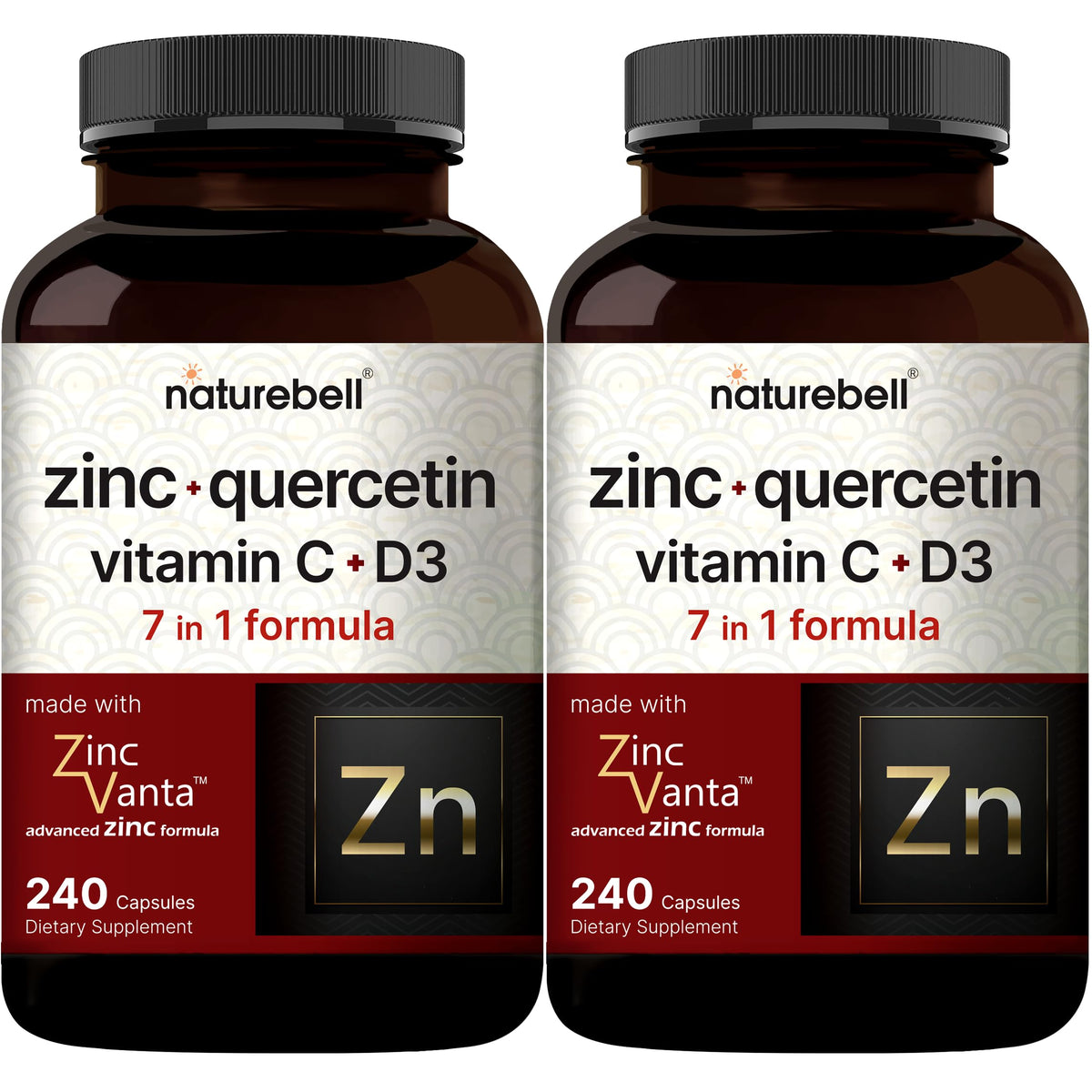 NatureBell Zinc Quercetin bottle 2-pack for daily wellness