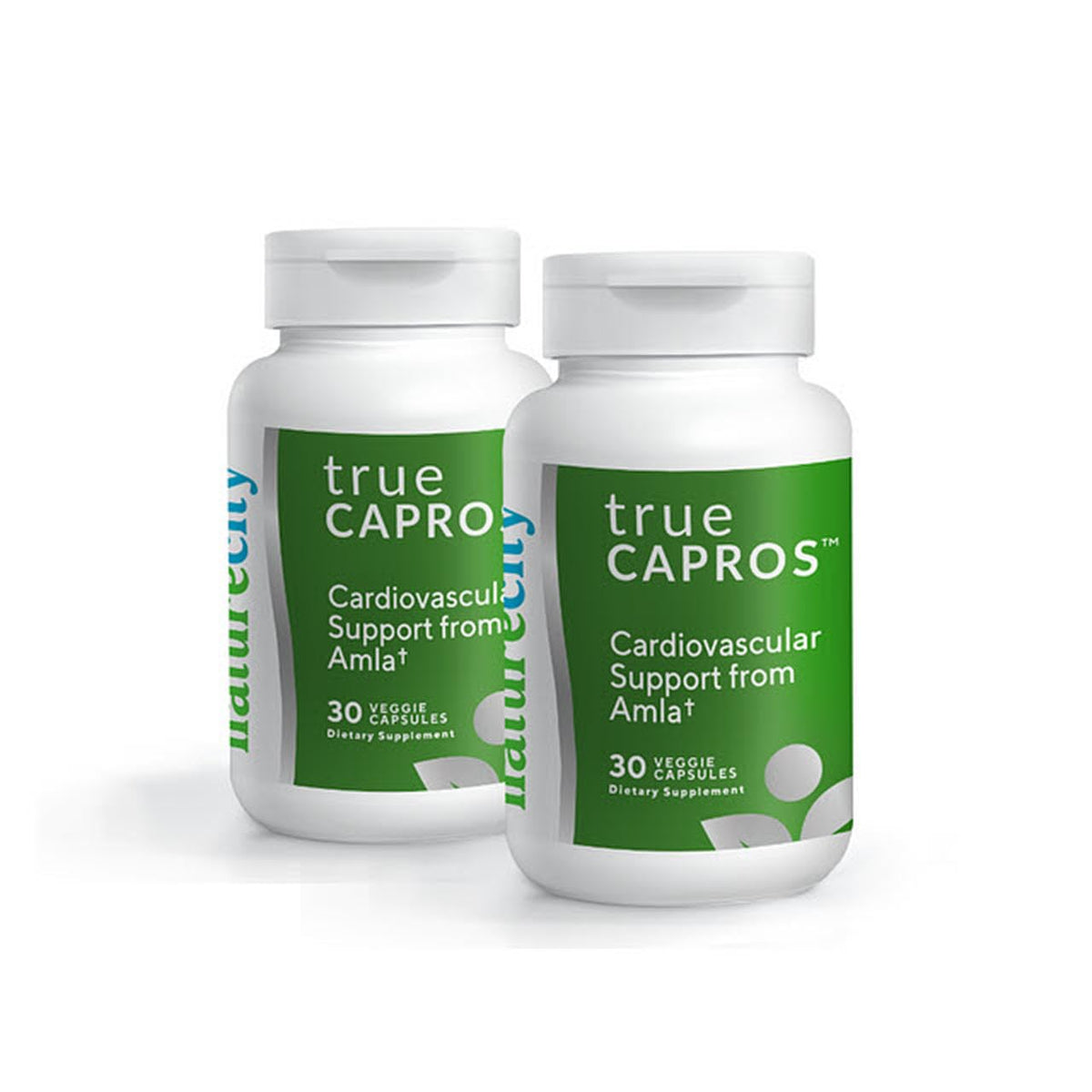 NatureCity True-Capros Amla bottle highlighting heart-support polyphenols.