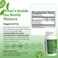 Easy-to-swallow NatureCity True-Aloe capsules suit busy daily routines and hydration